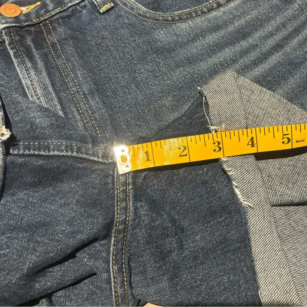 Everlane Denim Short Size 31 Organic Cotton Cut Off Rolled Hem Mid Rise Blue - Picture 5 of 9